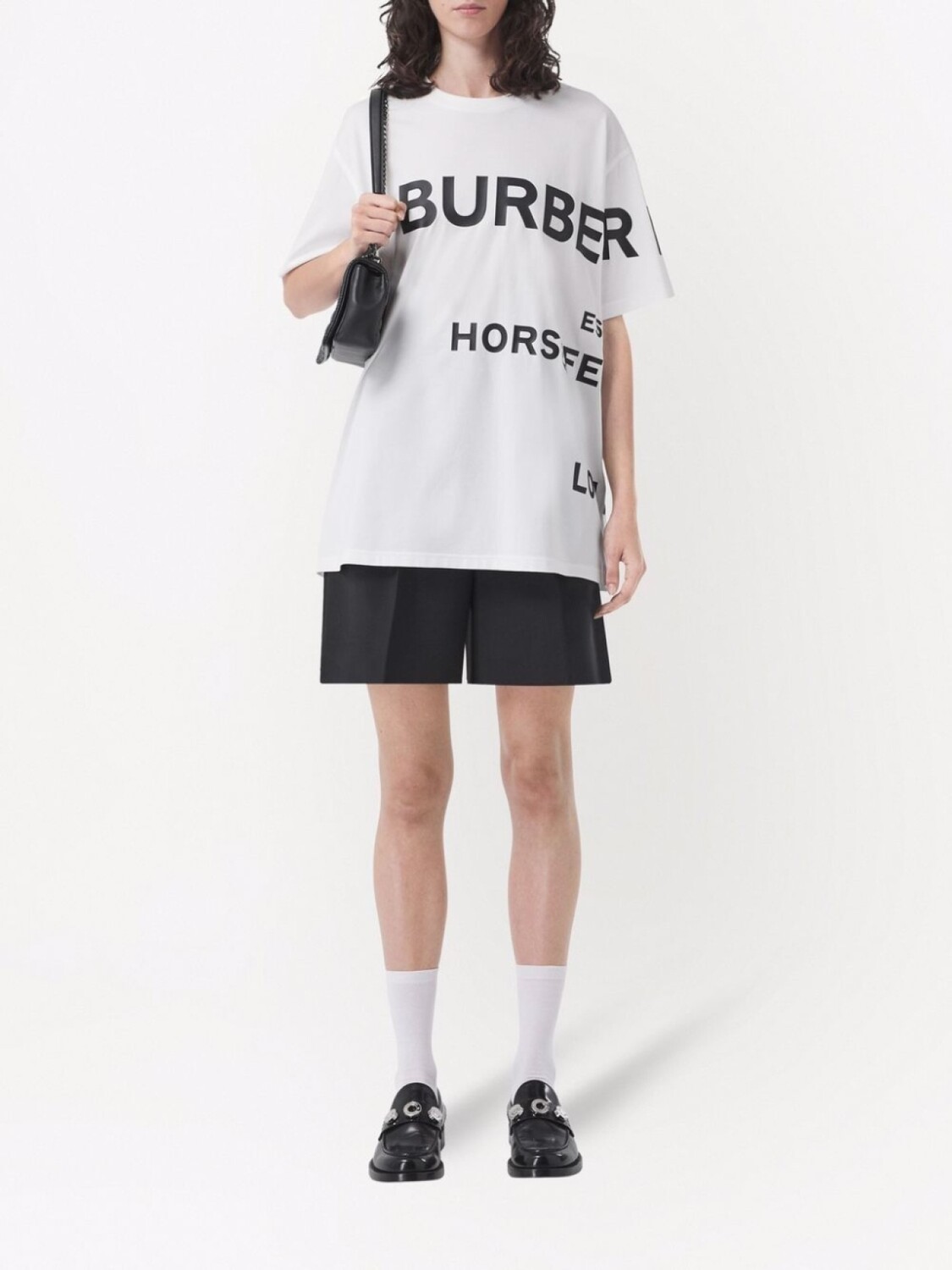 Футболка Burberry Horseferry Print Cotton, унисекс, белый — фото 2