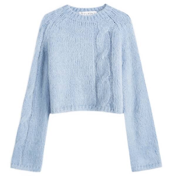 

Укороченный джемпер с косами Jw Anderson, голубой