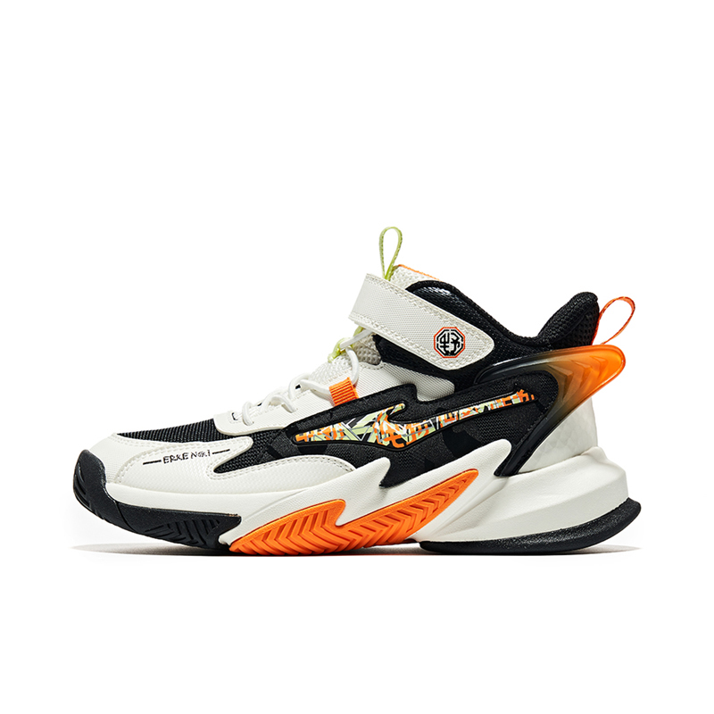 

ERKE KIDS Баскетбольные кроссовки Eagle Strike Mid top детские, черно-оранжевые