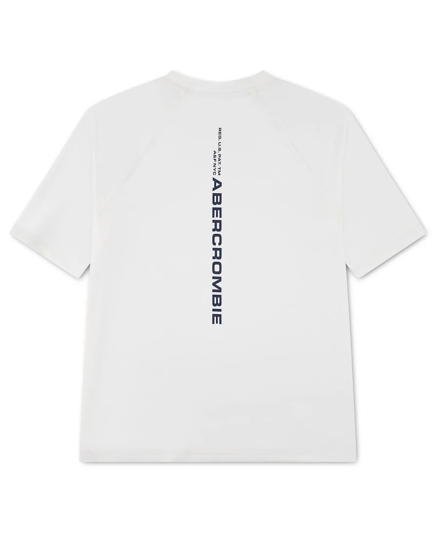 Детская футболка-рашгард с коротким рукавом Core Abercrombie kids, bright белый — фото 2