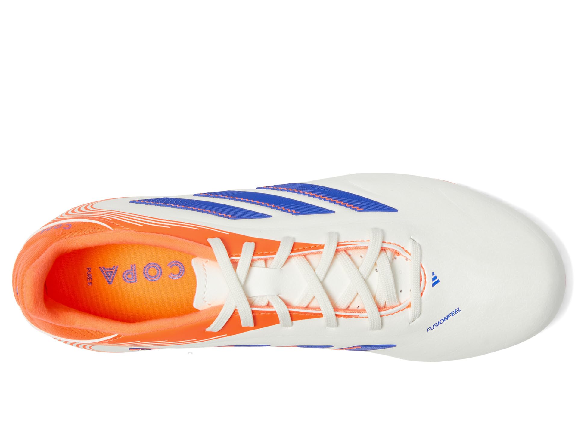 Кроссовки adidas Kids Copa League Pure 3 Firm Ground/Multi Ground Cleats, цвет Off White/Lucid Blue/Signal Coral — фото 2