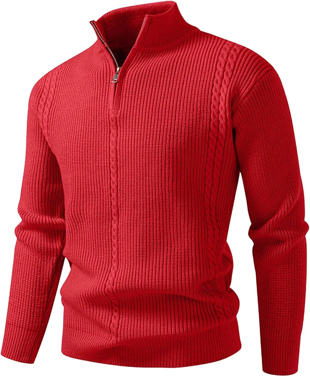 

Мужской свитер-поло с воротником-стойкой и длинными рукавами JHOKCI