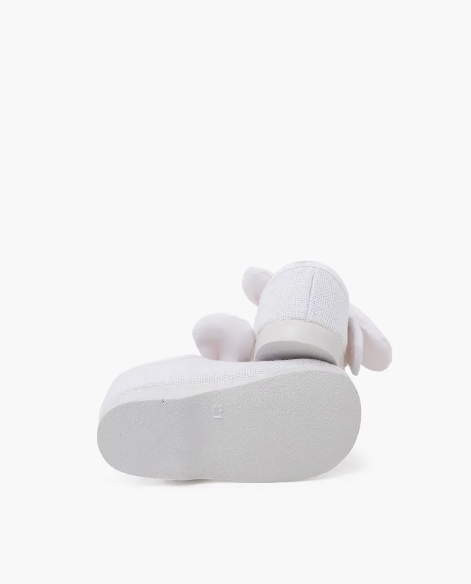 Туфельки для младенца из льна с бантиком и застежкой Pisamonas, белый — фото 2