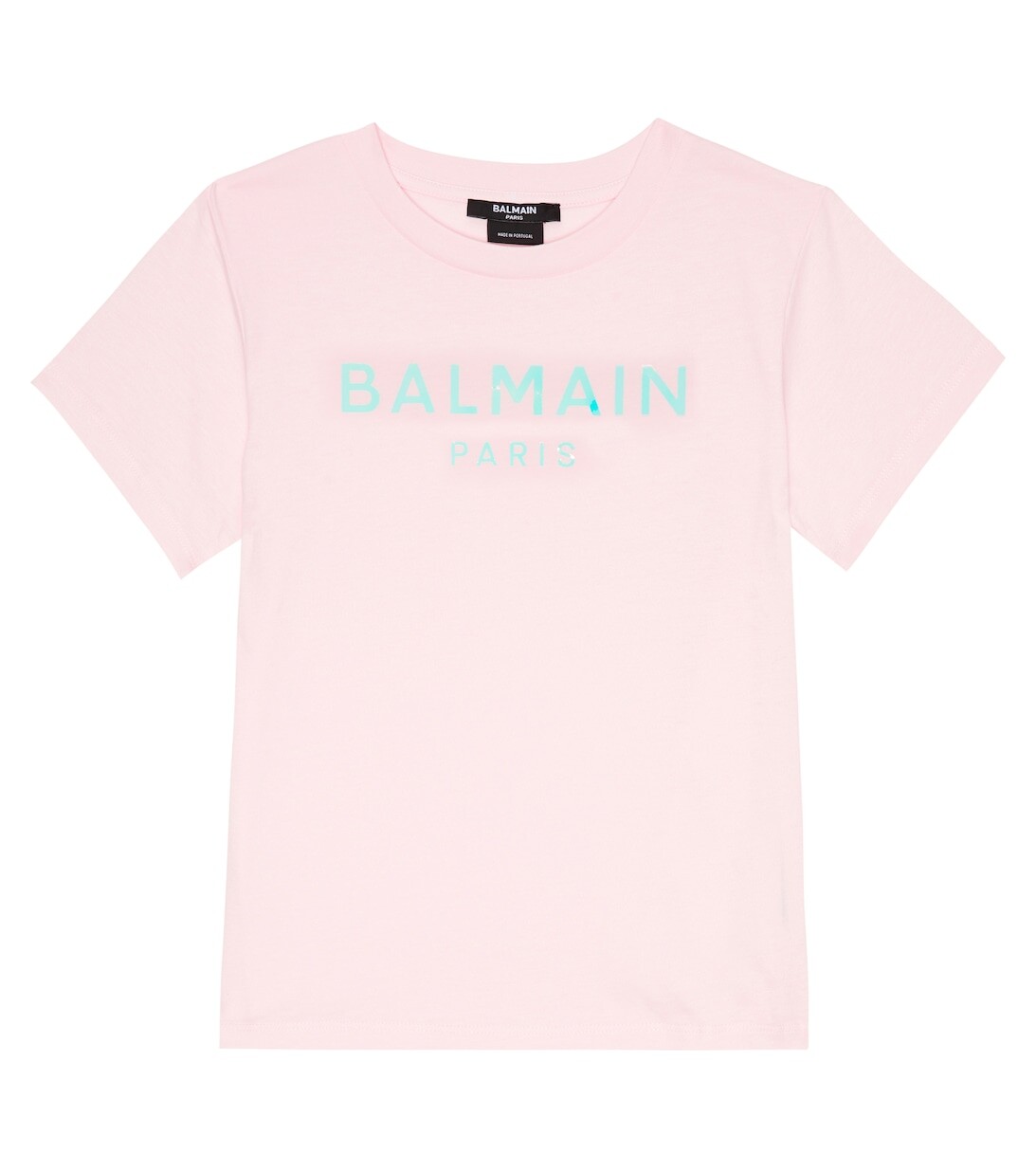 

Футболка из хлопкового джерси с логотипом Balmain, розовый
