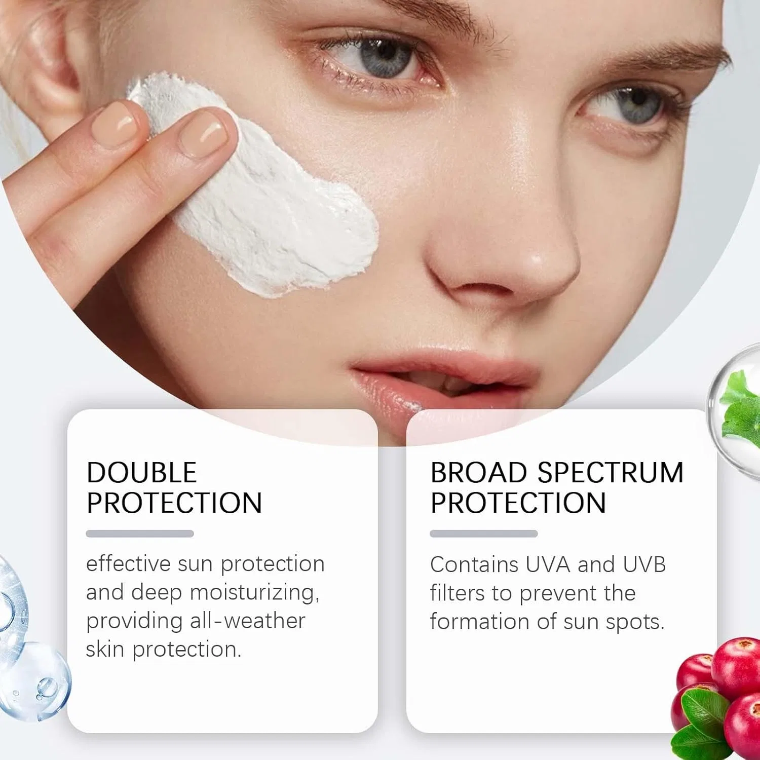 Солнцезащитный крем Hydrating Sunscreen Water Lightweight Snow Albutin Rich Mask Pack, увлажняющий, 45 г, белый Generic — фото 2