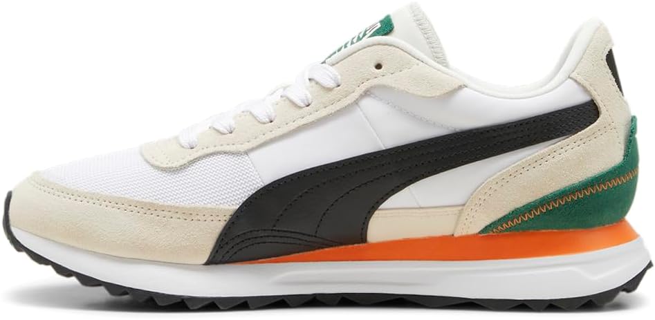 Мужские кроссовки PUMA Road Rider из замши с шнуровкой, повседневные - белые — фото 3