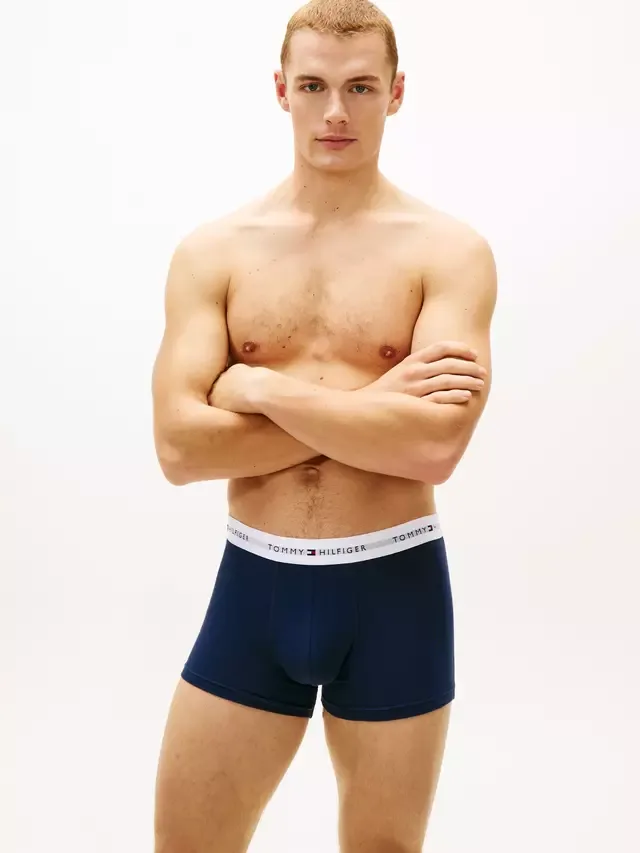 Трусы из эластичного хлопка с поясом, комплект из 3 штук, разноцветные Tommy Hilfiger — фото 2