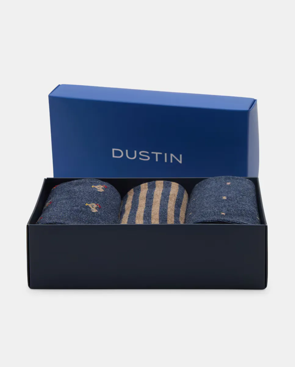 

Коробка из 3 мужских нарядных носков Dustin, индиго
