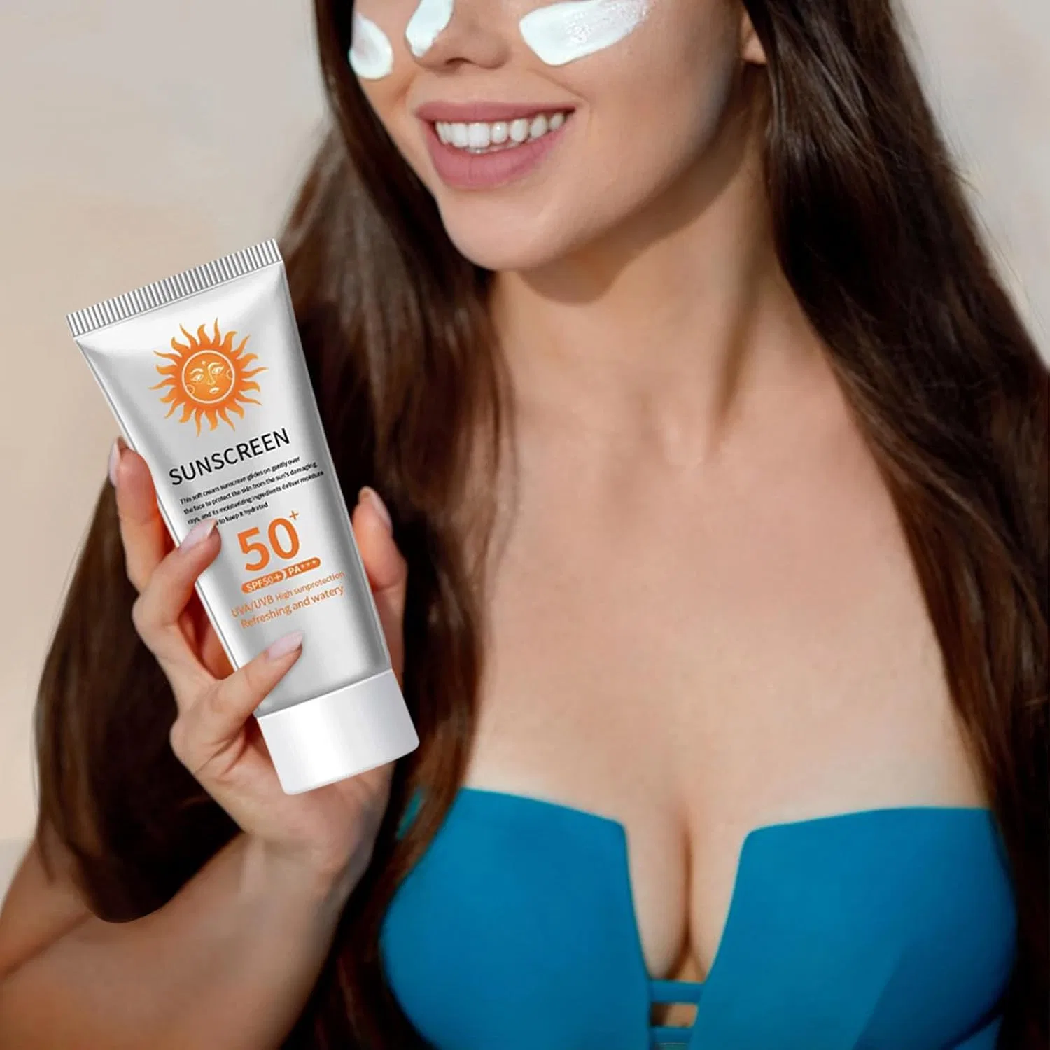 Солнцезащитный гель SPF50+ PA++++, водостойкий, бесцветный, Generic — фото 4