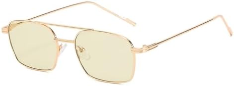 

Солнцезащитные очки в квадратной оправе для женщин, защита от ультрафиолета UV400, золотисто-черные, ретро-очки для мужчин, полностью металлические MTZJH, Oliver Green Lens