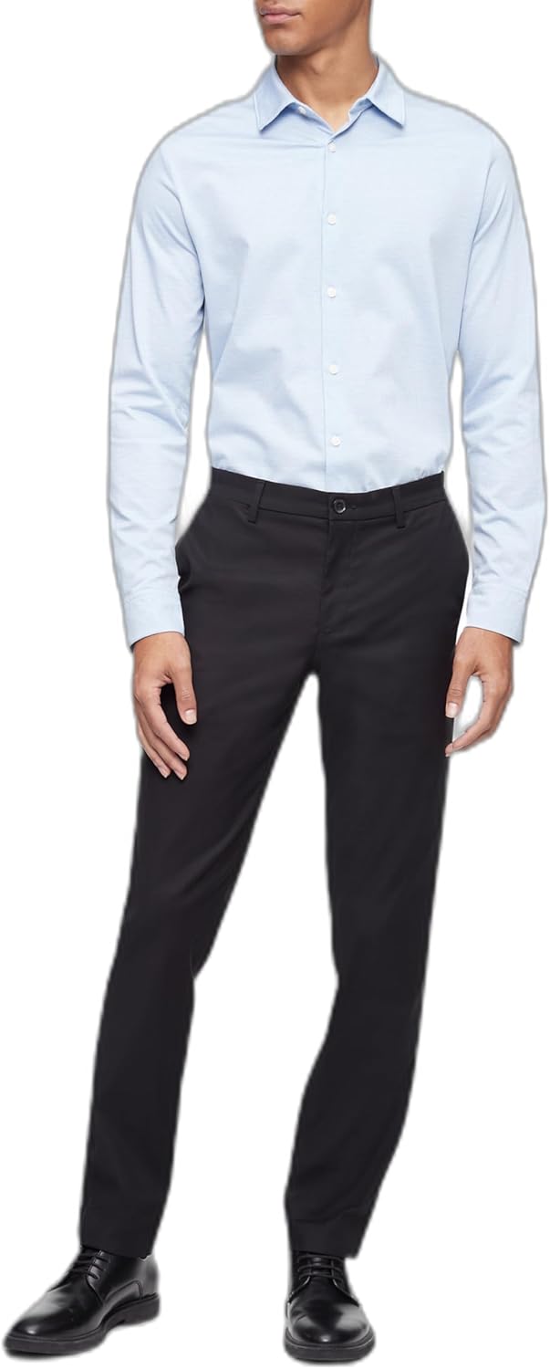 

Мужские современные эластичные брюки-чинос Calvin Klein, устойчивые к появлению складок, Black