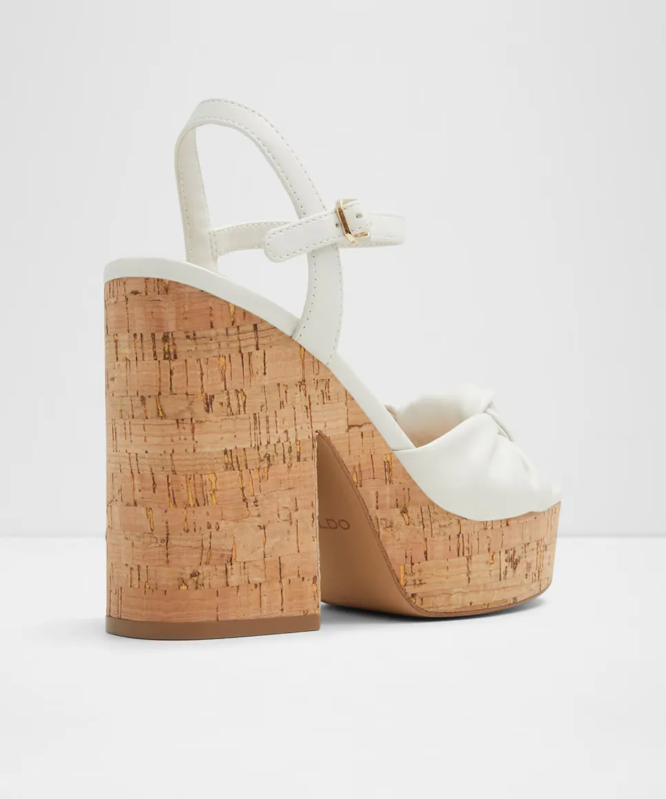 Женские босоножки на каблуке с квадратным носком Aldo, белый — фото 2