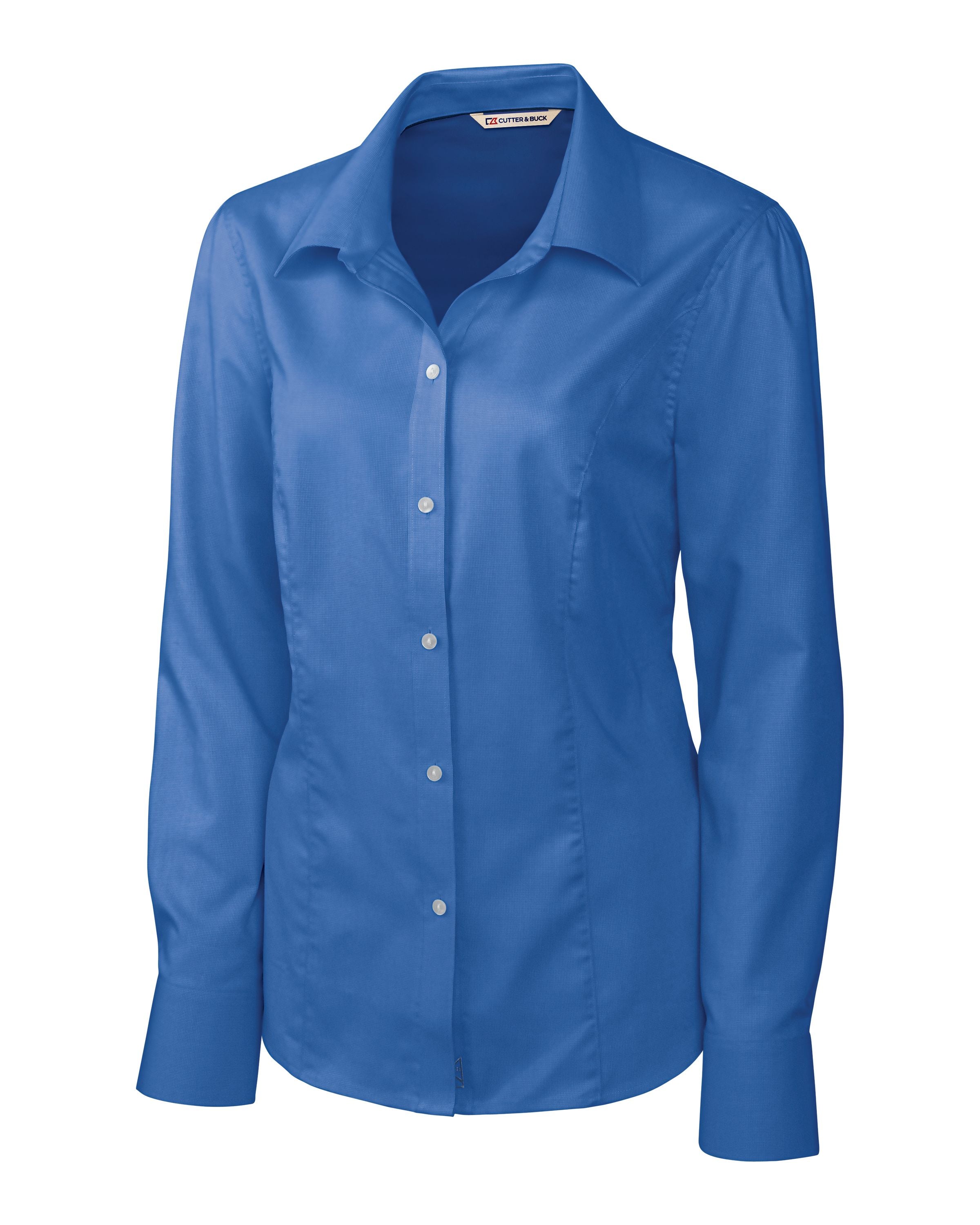 

Рубашка женская с длинным рукавом Cutter & Buck Epic Easy Care Nailshead, цвет french blue