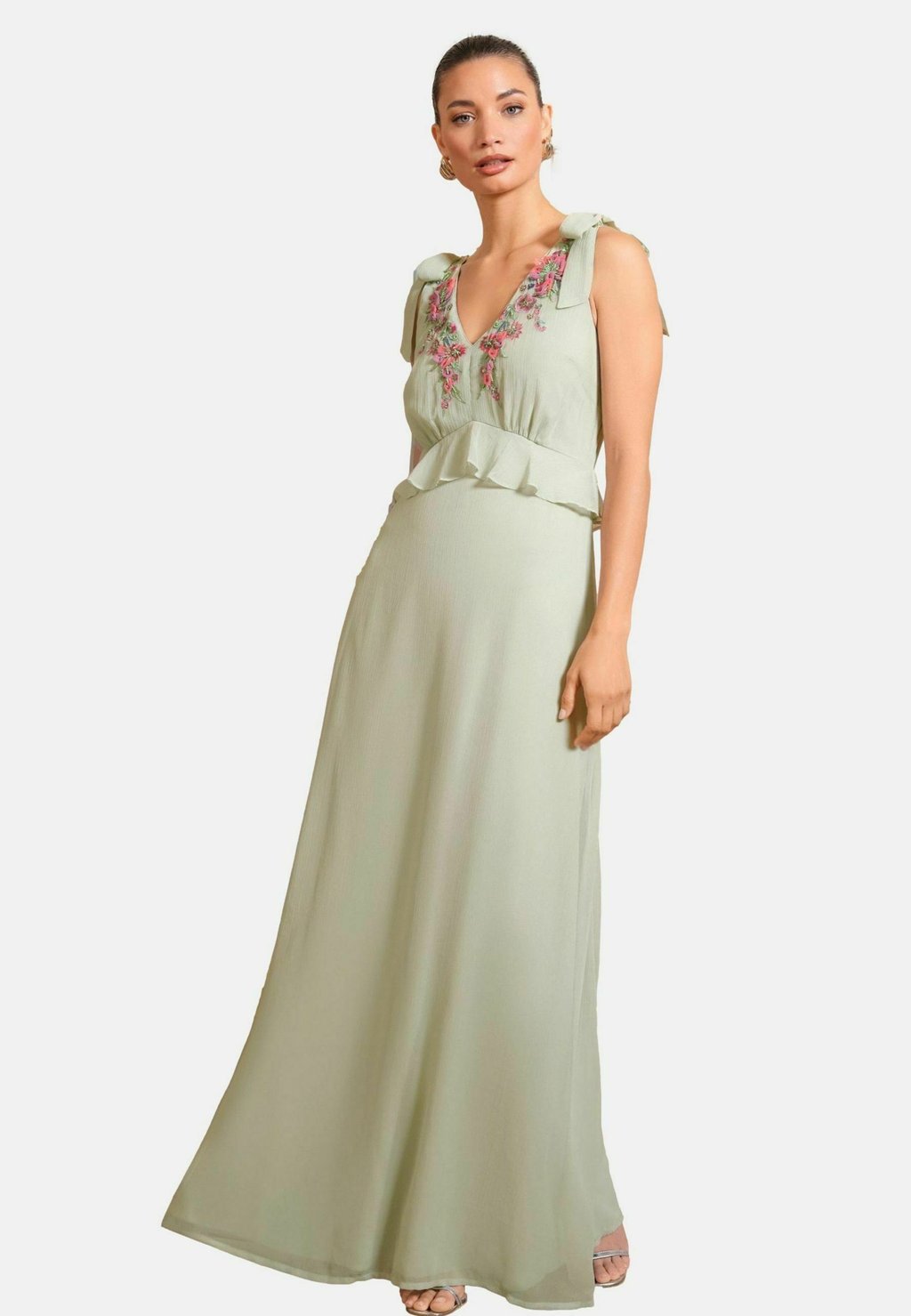 

Платье REGULAR FIT - EMBROIDERED RUFFLE DETAIL Love & Roses, зеленый