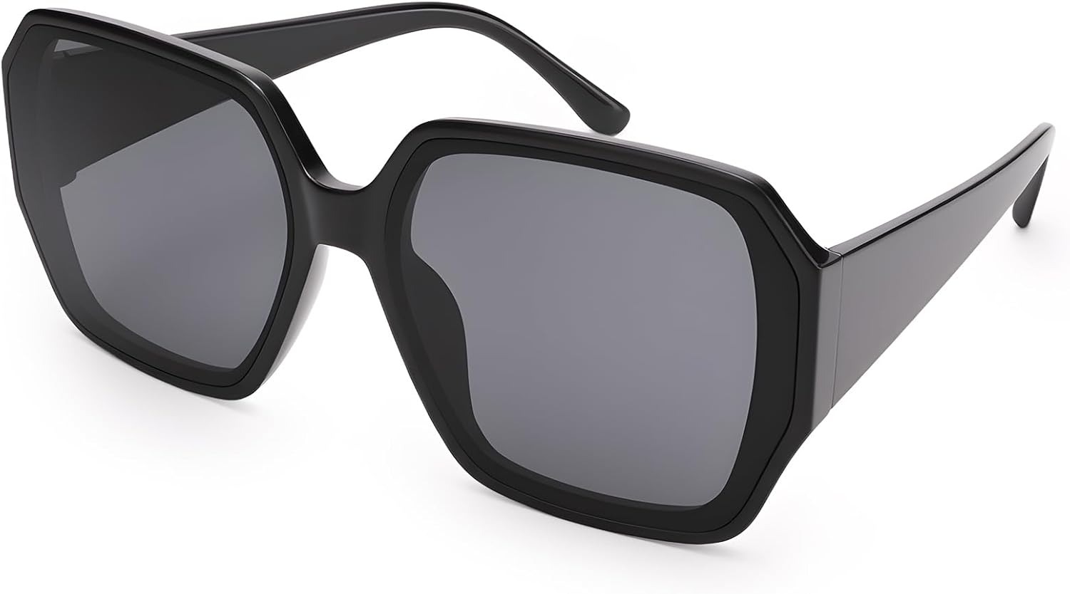 

Большие квадратные солнцезащитные очки Dollger для женщин, модные большие широкие солнцезащитные очки для мужчин, защита от УФ-излучения, унисекс, Black Frame Grey Lens