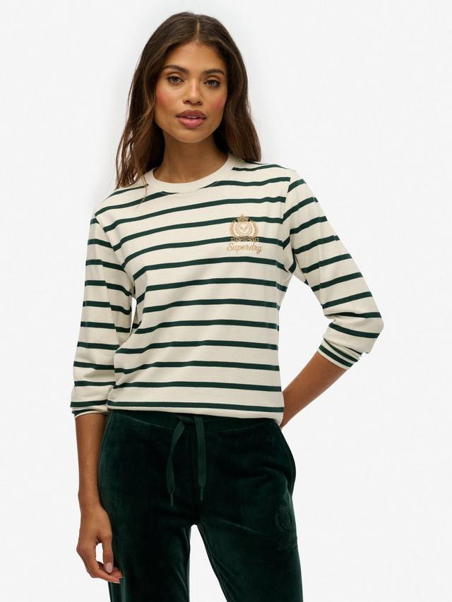 

Топ с длинными рукавами в полоску Country Club Superdry, Green/White