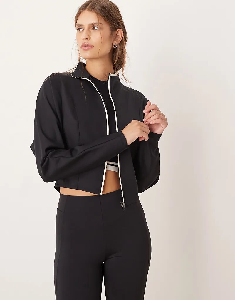 

Корсетная куртка OYSHO с неопреновым эффектом черного цвета