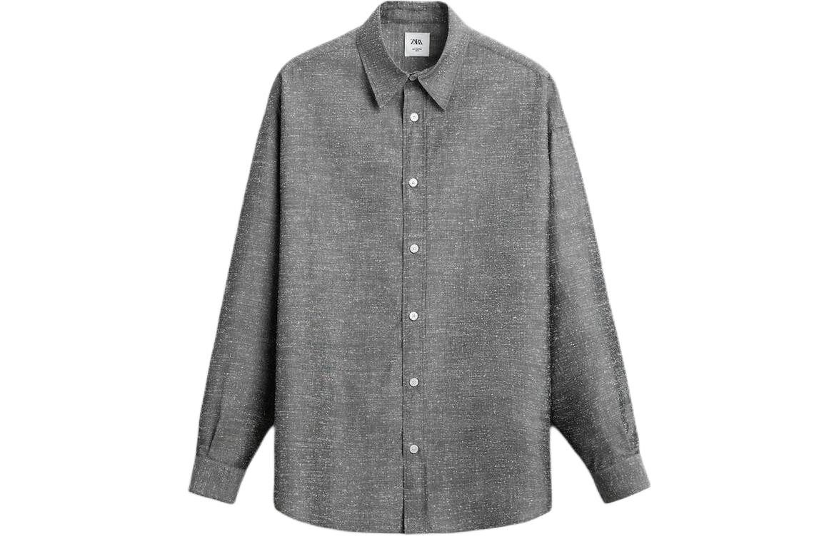 

Рубашка мужская серая Zara, серый