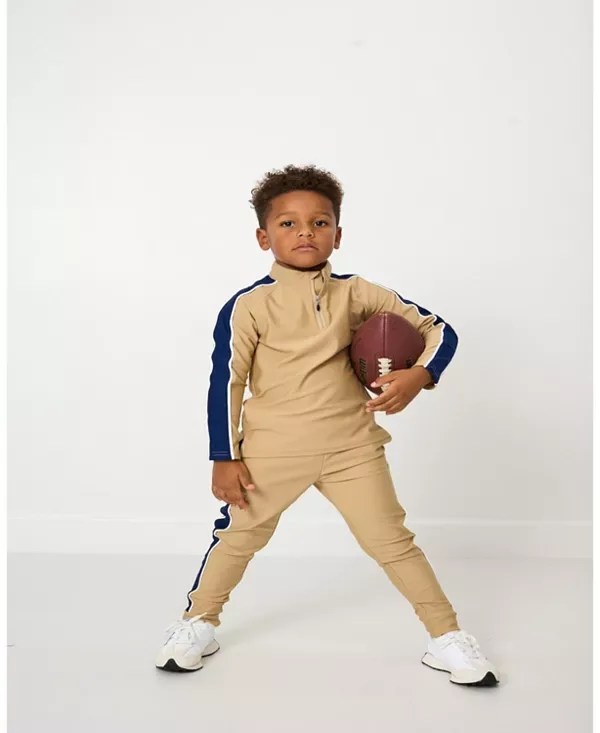 Пуловер Sideline с половинной молнией - для малышей и для взрослых. Courtside Kids, Khaki — фото 3
