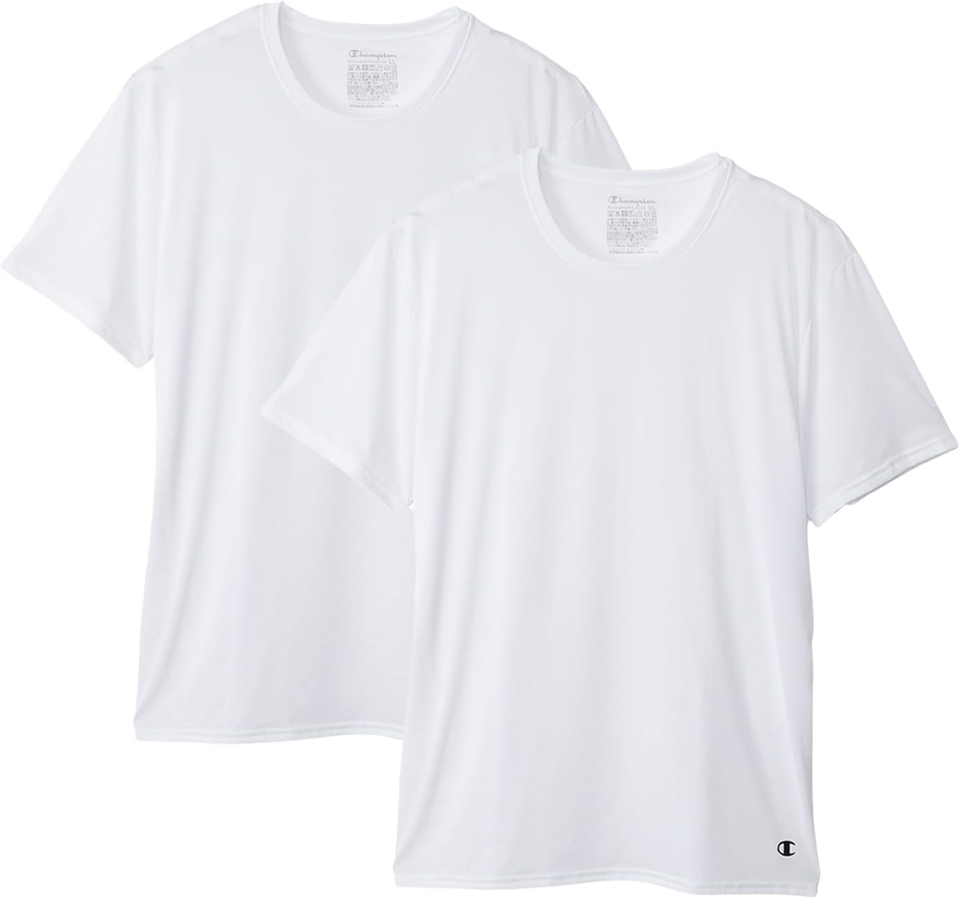 

Мужские футболки Champion с коротким рукавом, комплект из 2 штук, ткань DoubleDRY X-TEMP, белый