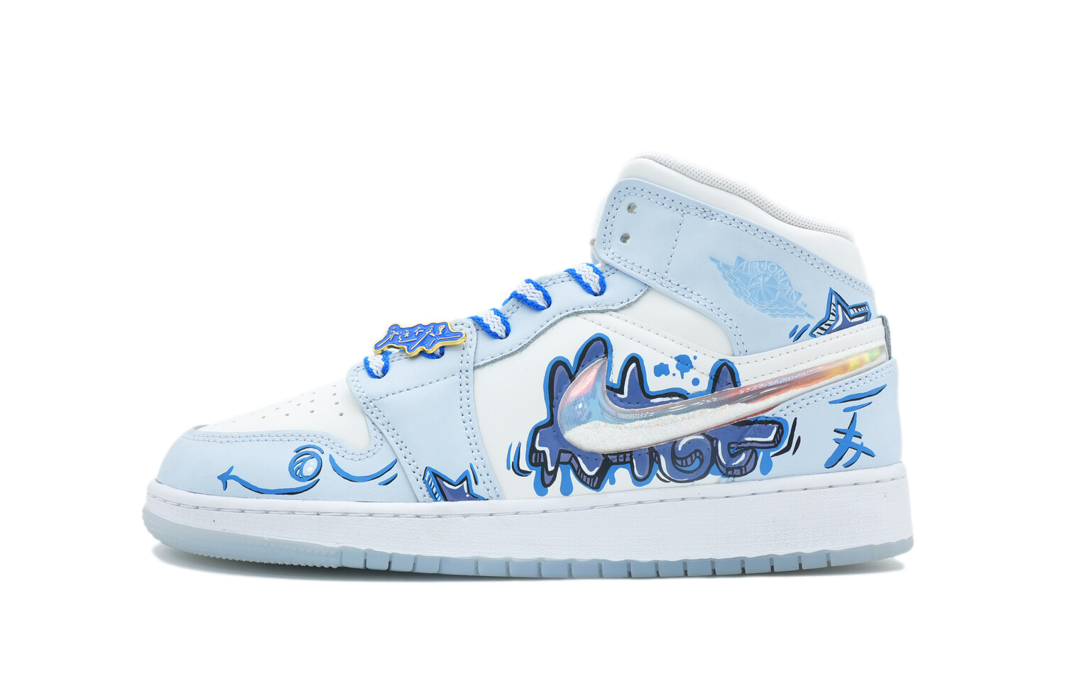

Кроссовки Air Jordan 1 Vintage Basketball Shoes Women's Mid-top Blue/white, голубой, Синий, Кроссовки Air Jordan 1 Vintage Basketball Shoes Women's Mid-top Blue/white, голубой