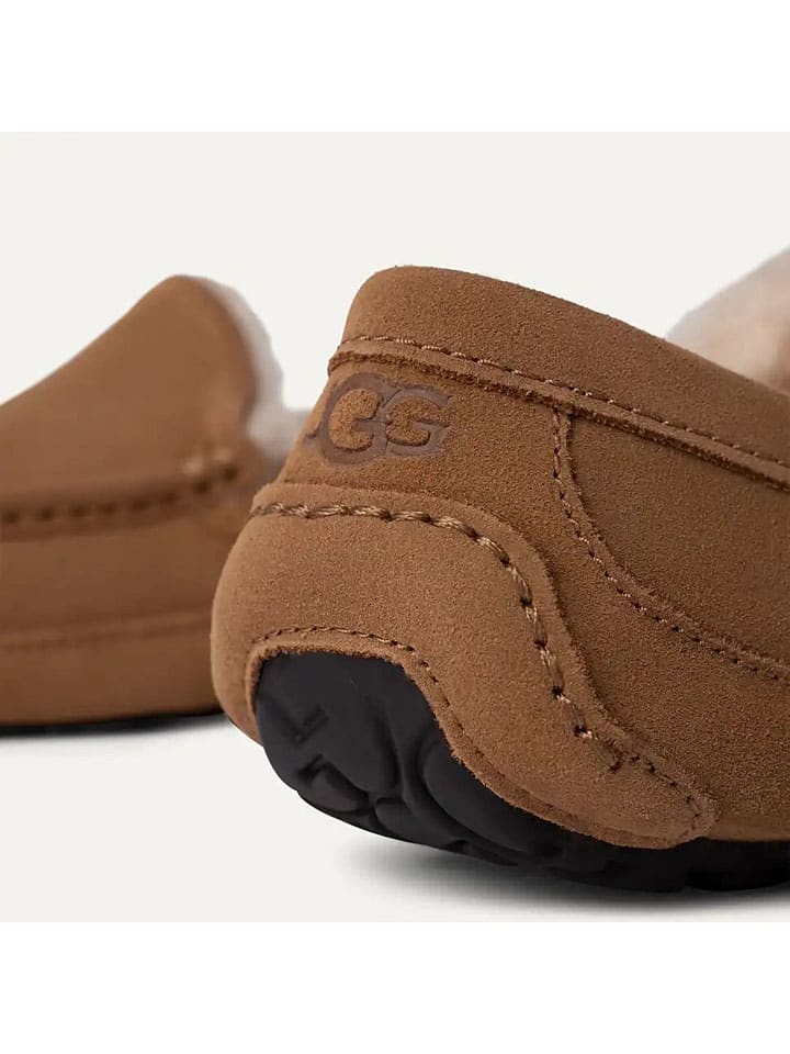 UGG Кожаные лоферы "Аскот" светло-коричневого цвета — фото 4
