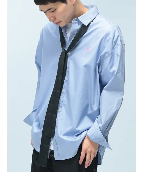 Унисекс оверсайз рубашка из 100% хлопка U.S. POLO ASSN. Sax Blue