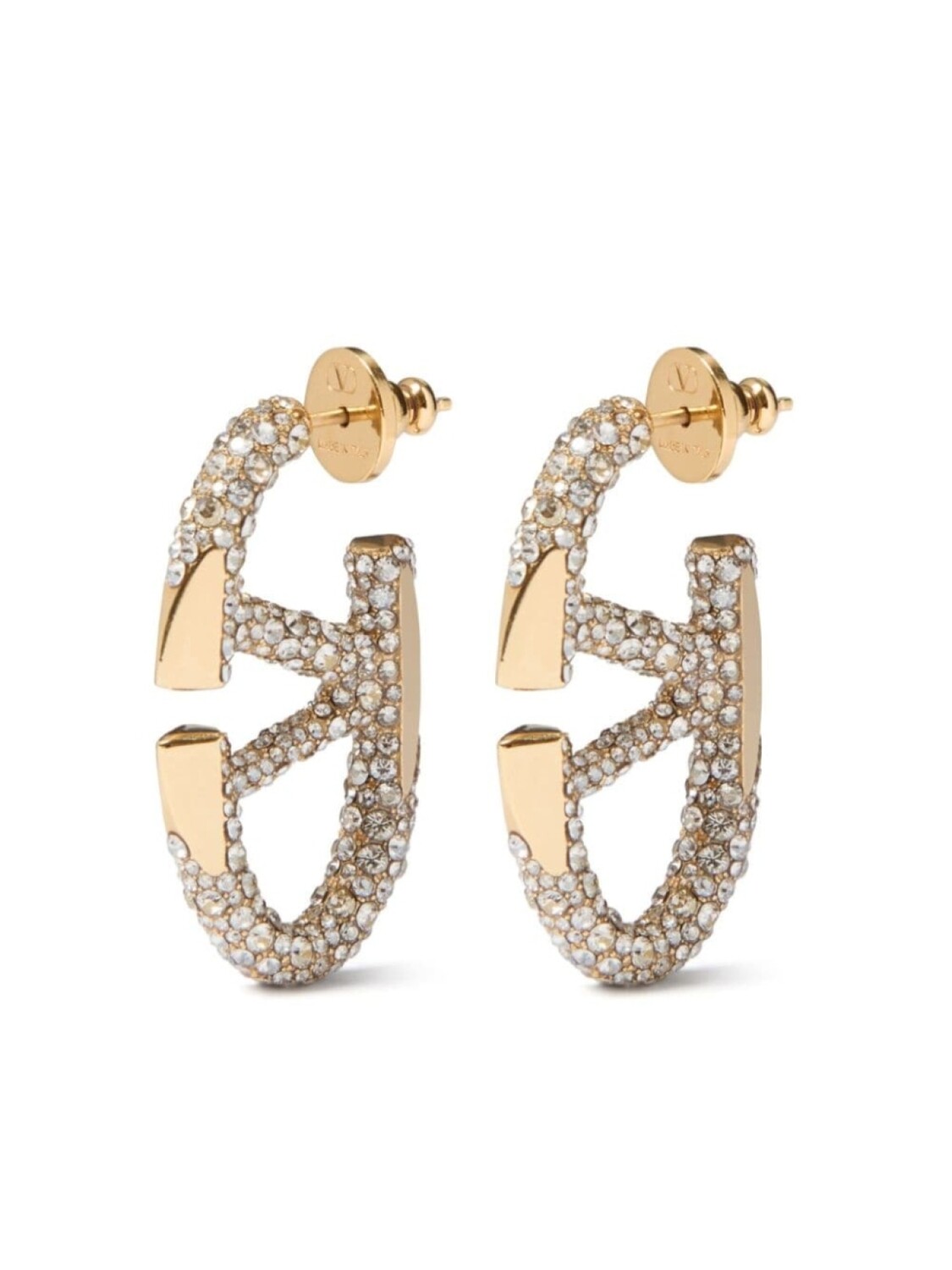 

Серьги с логотипом VLogo Signature и стразами Valentino Garavani, золотой