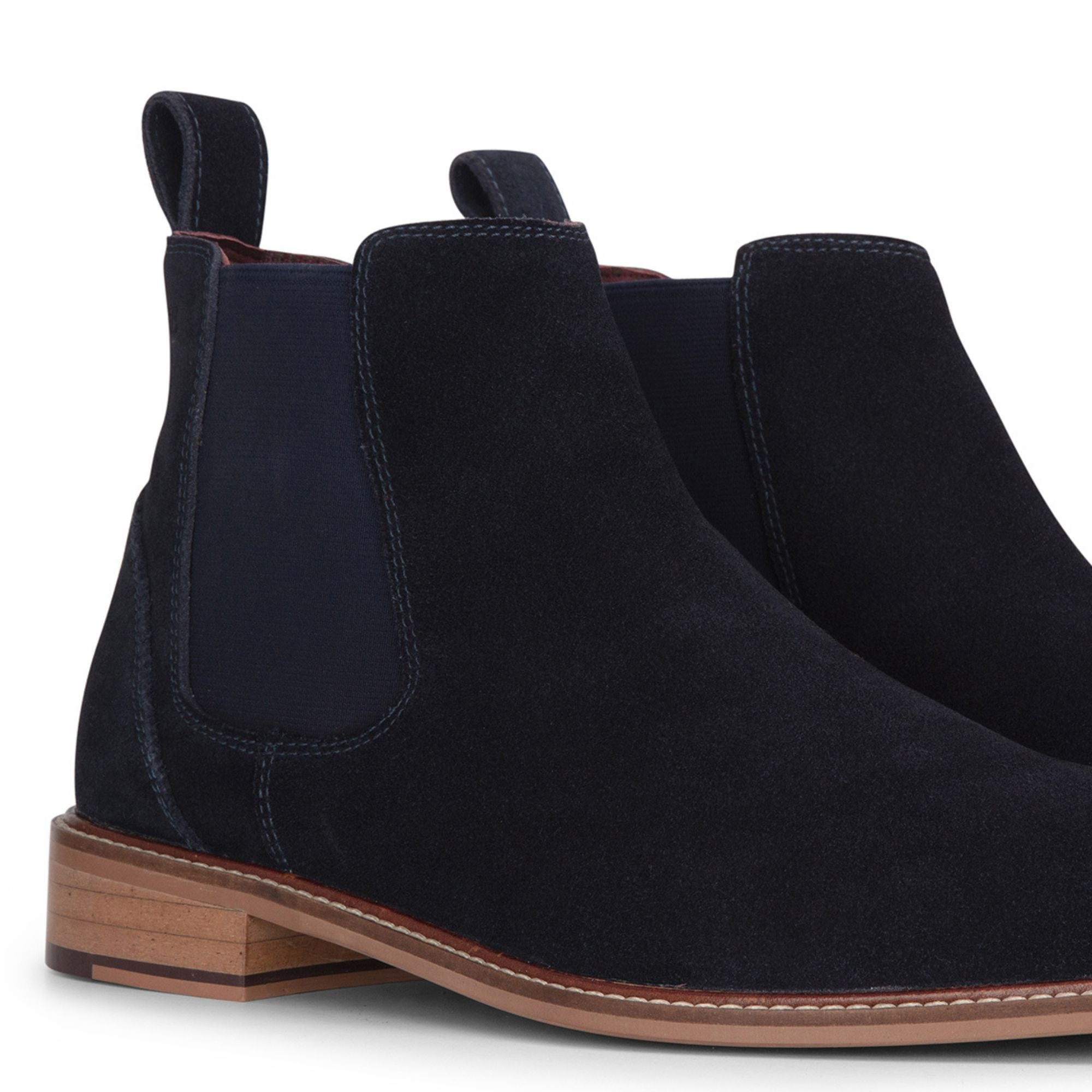 Лондонские броги Chelsea Boots для мужчин из замши и кожи цвета темно-синий LONDON BROGUES — фото 3