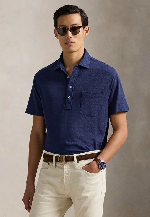 Рубашка-Поло из льняного пике стандартного кроя рубашка-поло Polo Ralph Lauren, Newport Navy