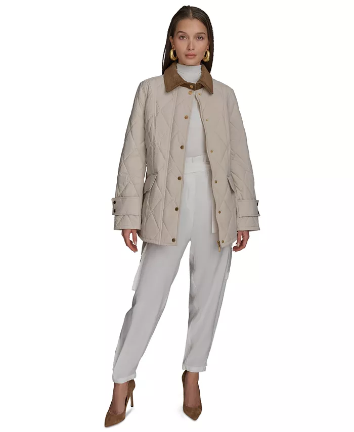 

Женская стеганая куртка Barn Donna Karan New York, коричневый/бежевый