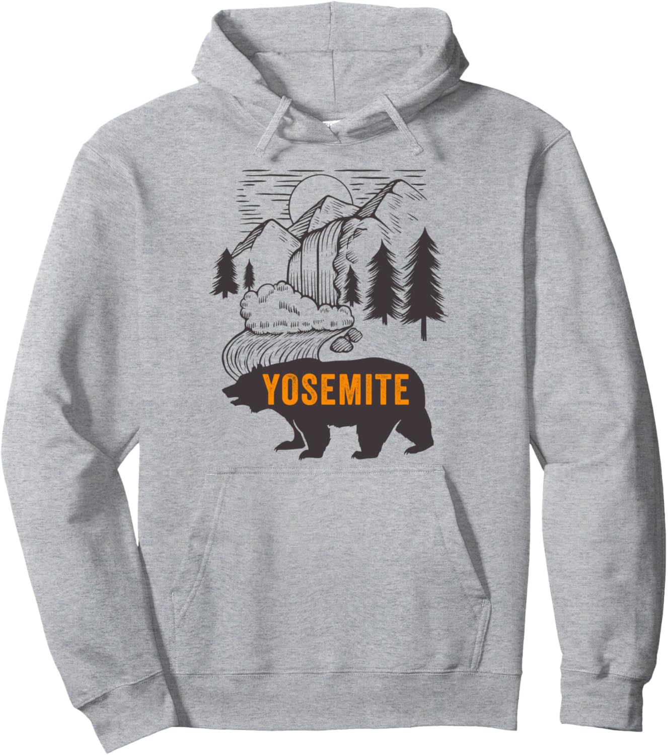 

Худи с изображением национального парка Йосемити, Калифорния, США Yosemite Np Hiking Camping Designs, серый