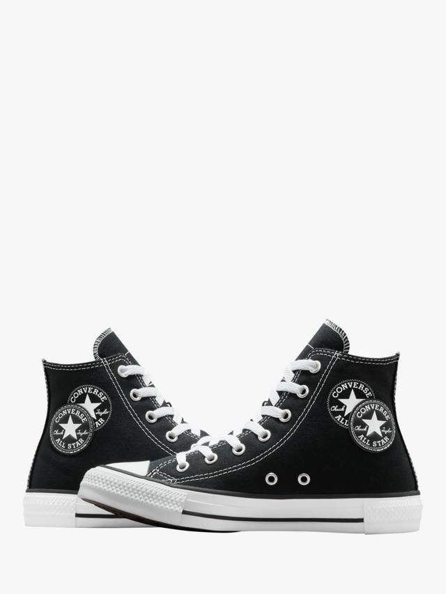 Детские высокие кроссовки Chuck Taylor All Star на шнуровке Converse, Black/White — фото 3