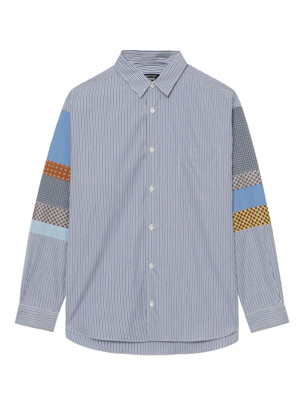 

Полосатая рубашка в технике пэчворк Comme des Garçons Homme, синий