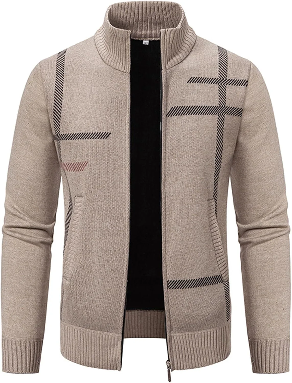 

Мужской кардиган на молнии вязаный с карманами slim fit