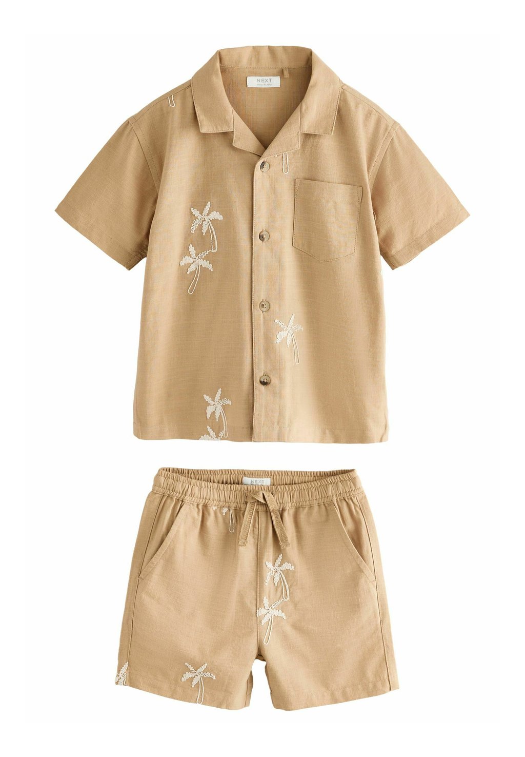

Рубашка SHORT SLEEVES REVERE COLLAR TEXTURE SET Next, коричневый