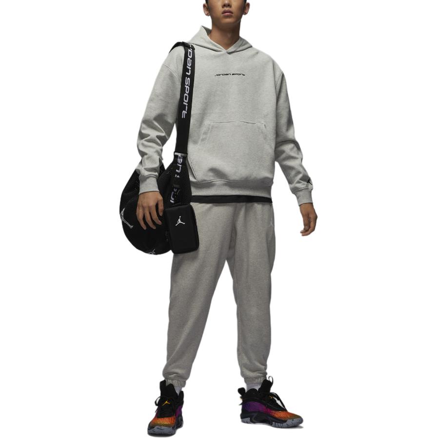 Спортивная толстовка Dri-FIT HOOP Fleece Мужская Heather Gray/Black Jordan — фото 4