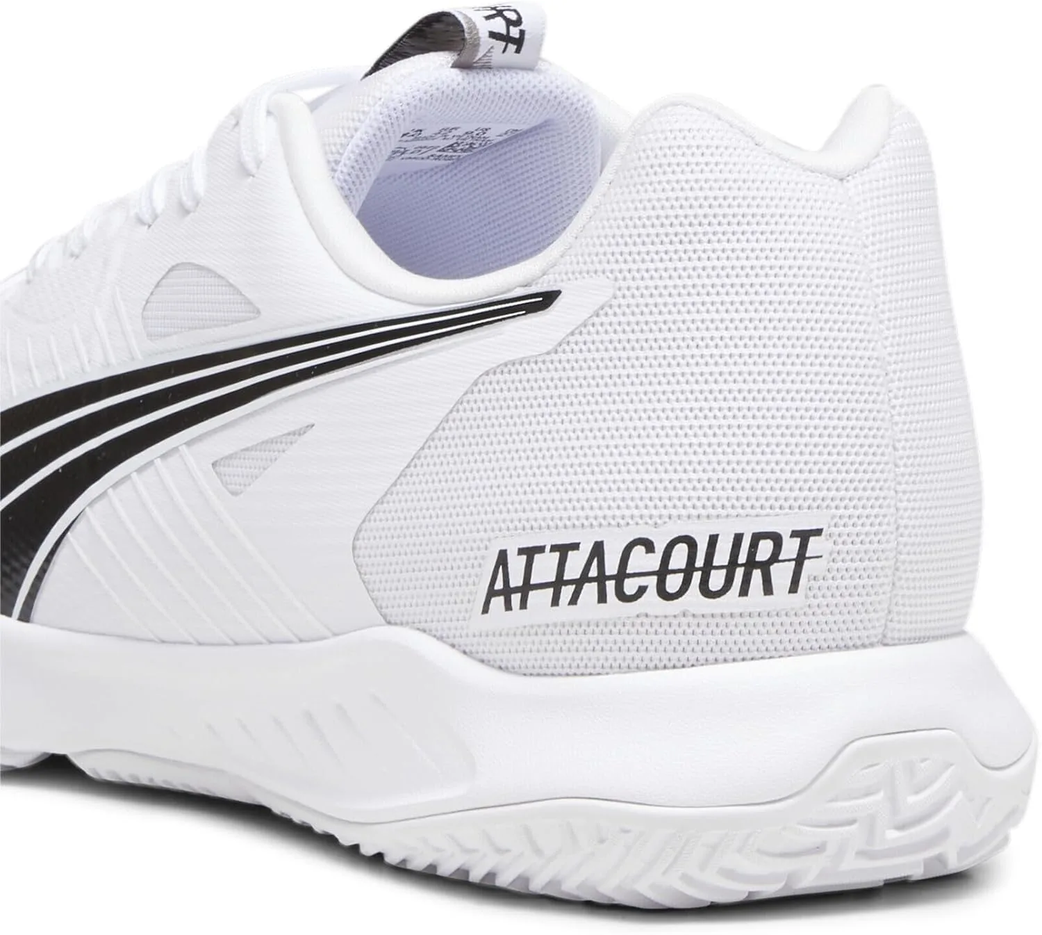 Унисекс кроссовки Puma Attacourt для игры в помещении, белый/черный/серый — фото 3