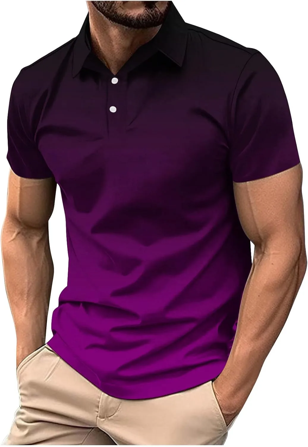 

Мужская поло с градиентом, короткий рукав, slim fit