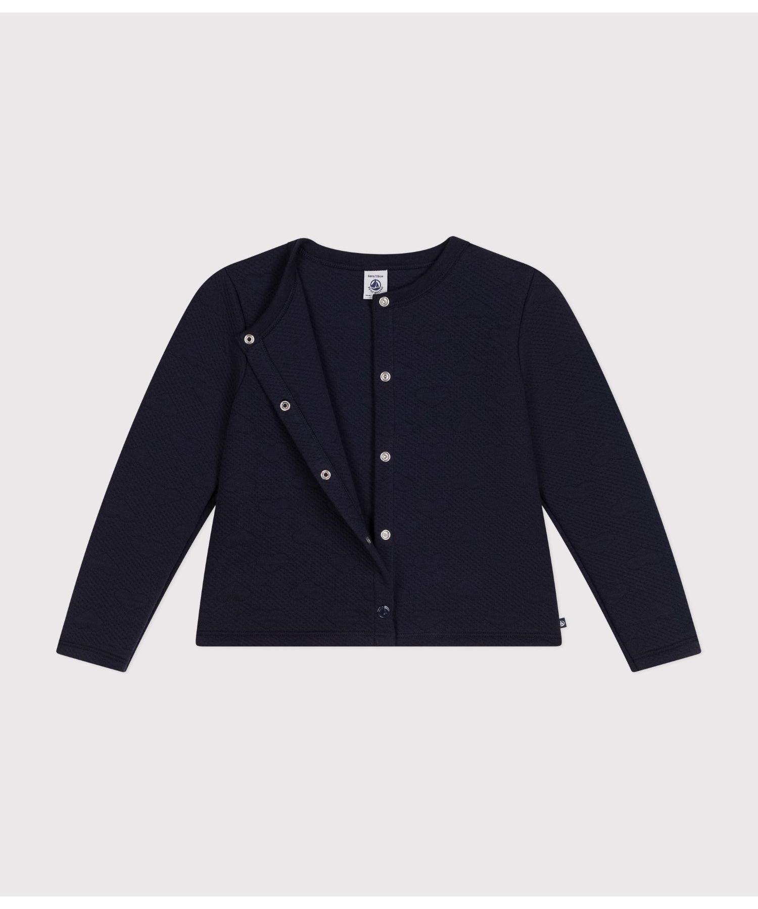 Стеганый кардиган с кубическим рисунком PETIT BATEAU, Navy — фото 2