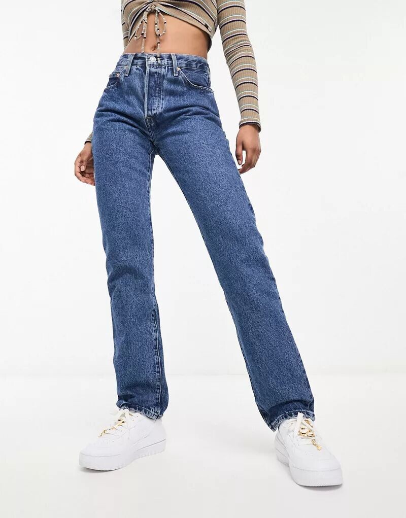 

Синие джинсы Levi's Original 501 средней потертости