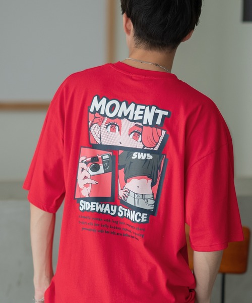 

Футболка с коротким рукавом, графический принт SIDEWAY STANCE, красный