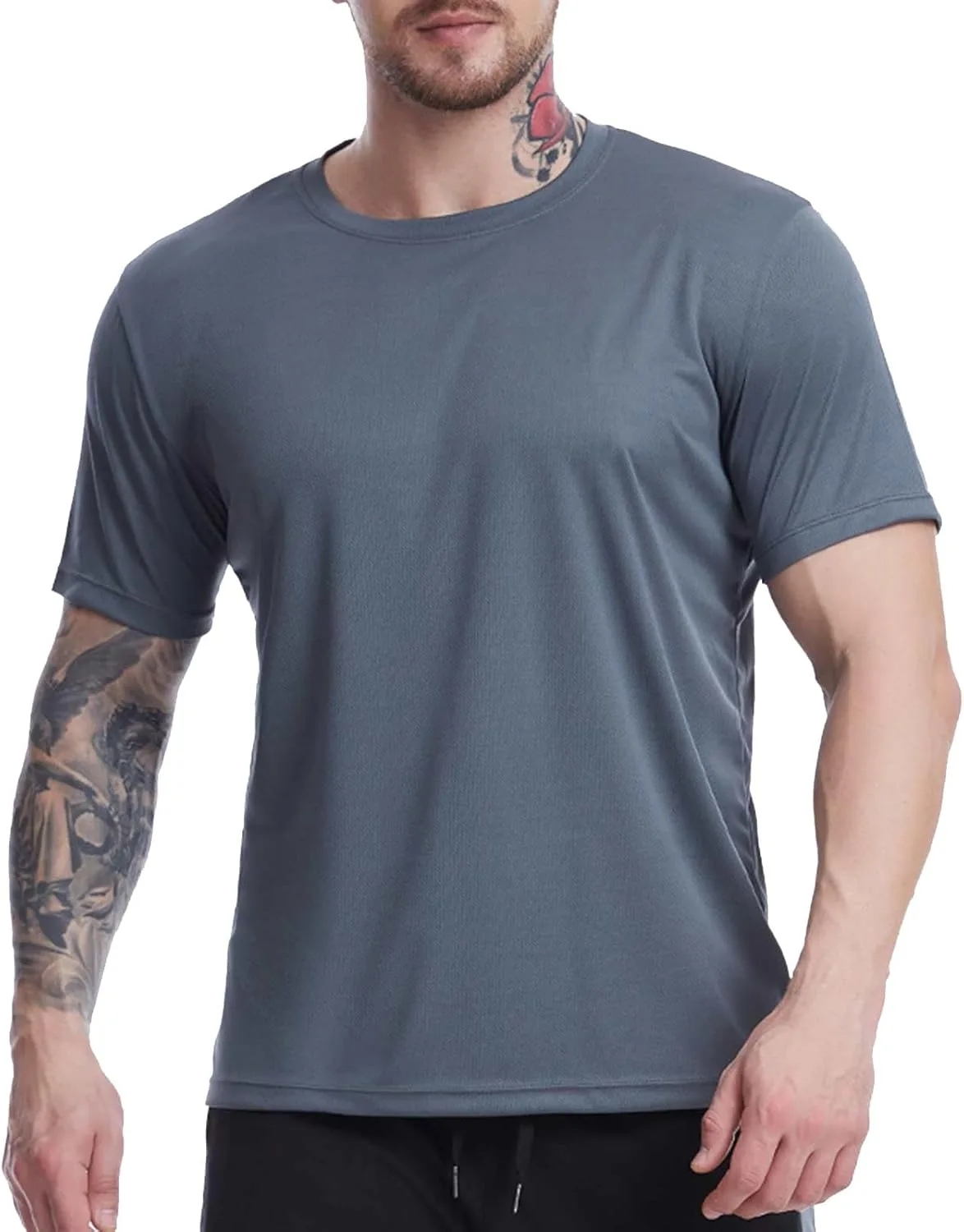 

Мужская летняя футболка Solid Color Quick Drying Breathable