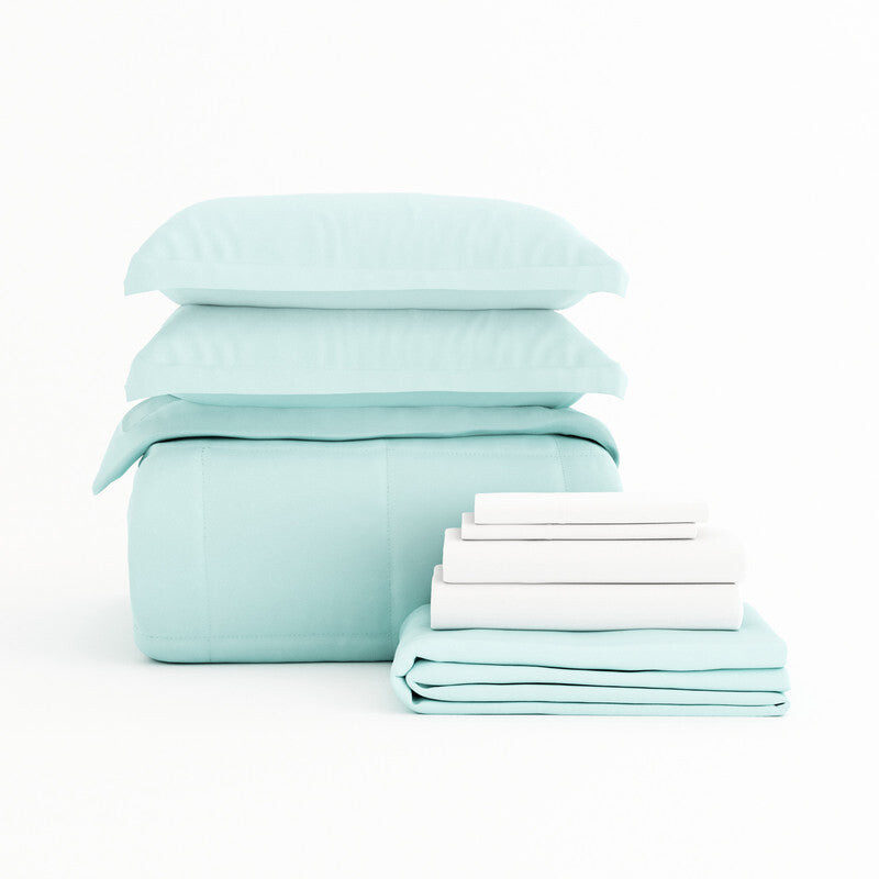 

Ультрамягкое постельное белье Bed-In-A-Bag из микрофибры ienjoy Home, цвет Aqua