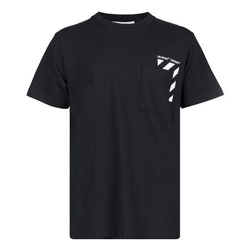 

Футболка Men's OFF-WHITE SS22 Stripe Alphabet Printing Short Sleeve Version Black, мультиколор
