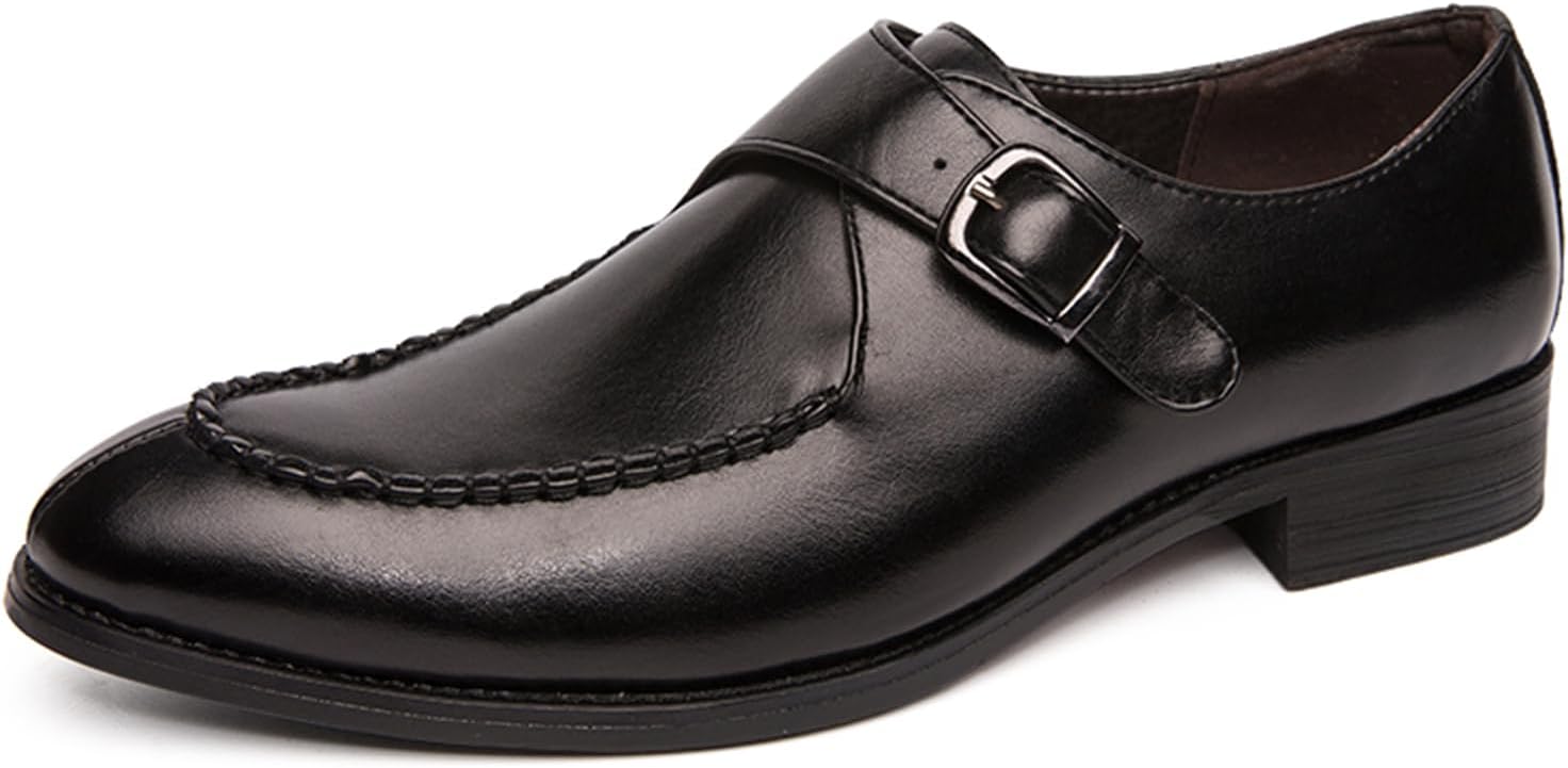 

Мужские туфли-лоферы на низком каблуке с пряжкой-монах из натуральной кожи, классические мягкие туфли с прямым носком, с дышащей стелькой, для бизнеса, свадьбы, вечеринки, офиса, повседневной носки и официальных мероприятий Tixewsjh, черный