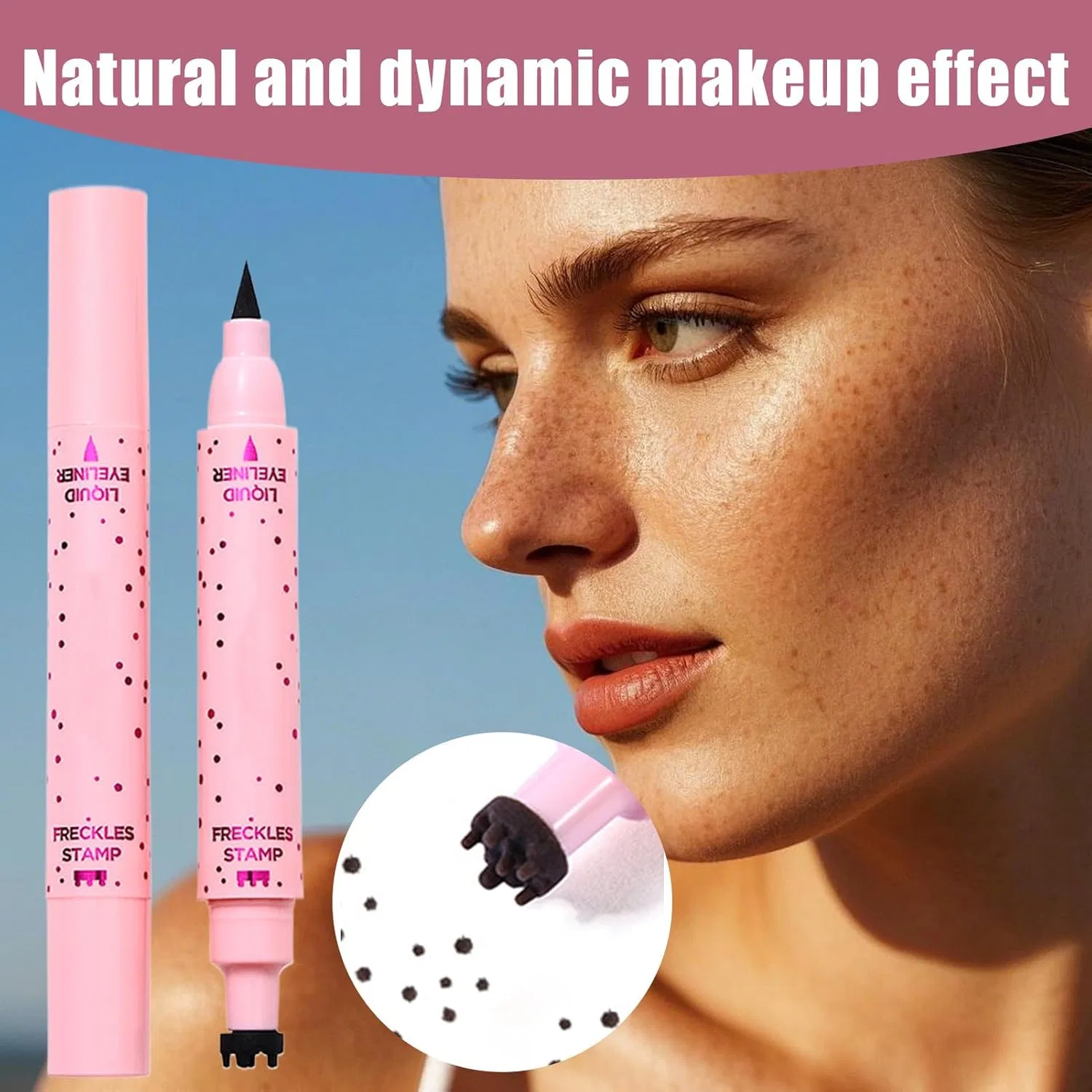 Подводка для глаз Freckle Stamp Face Dot Pen, водостойкая, 2-в-1, 4 цвета — фото 3