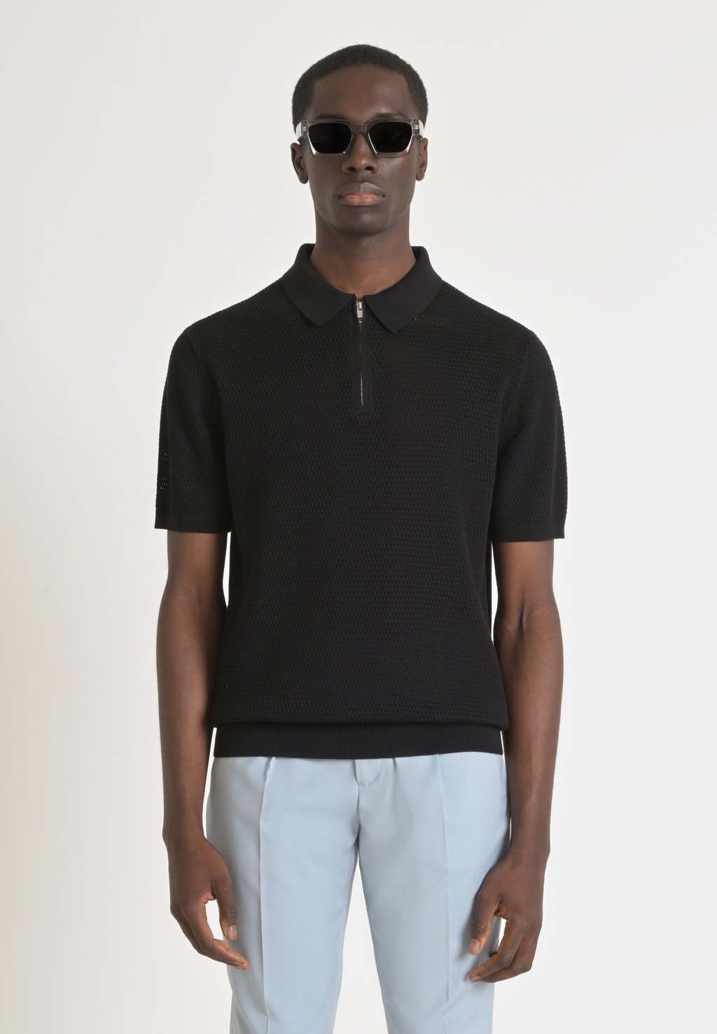 

Поло REGULAR FIT WITH LOGOED BADGE Antony Morato, черный