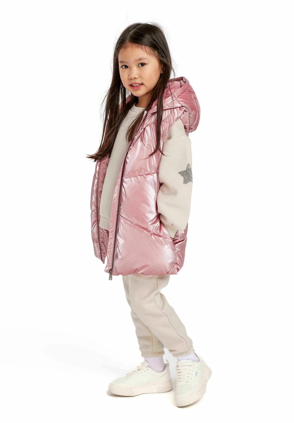 

Жилет LONG PUFFER WITH HOOD MINOTI, розовый