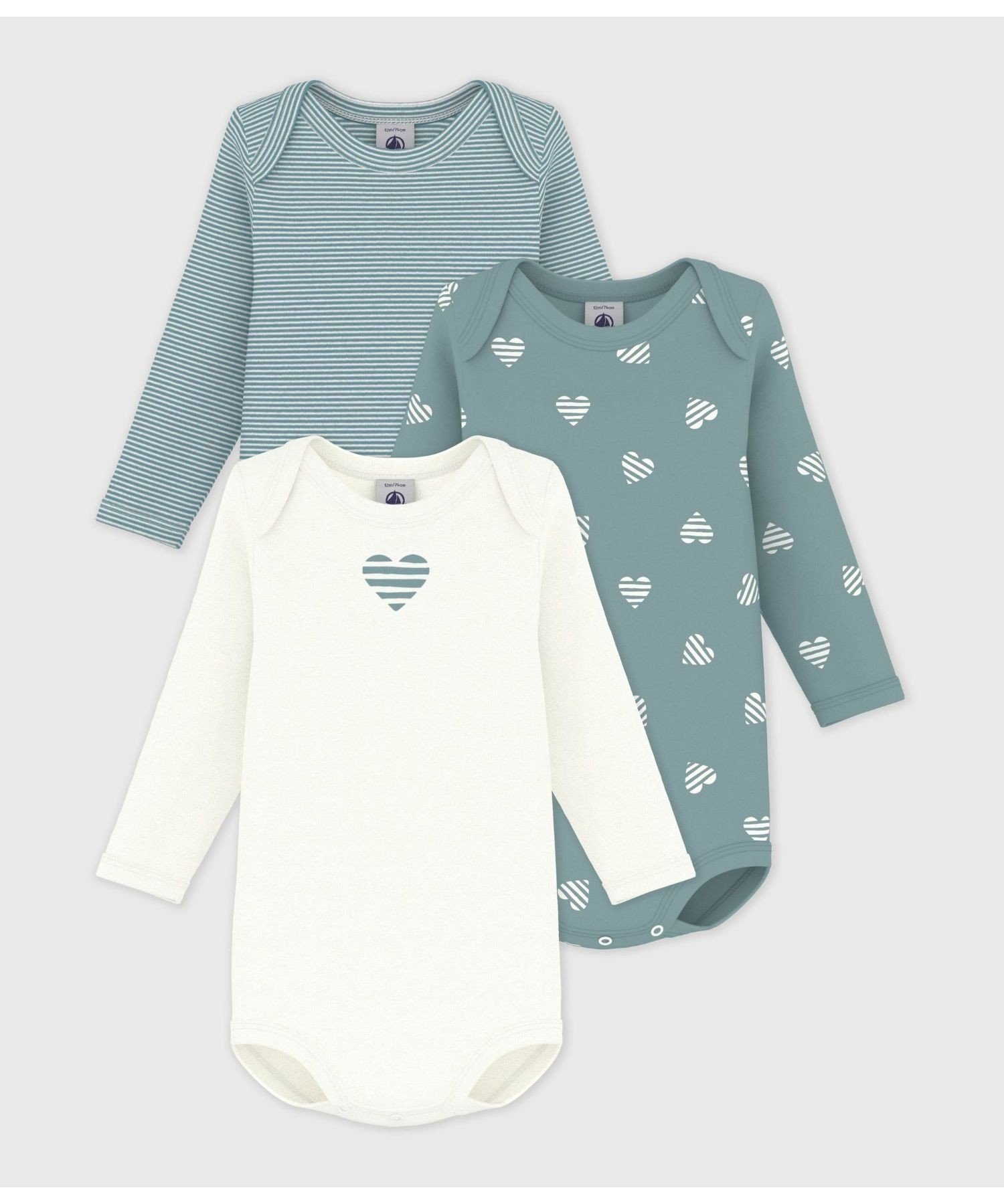 Боди с длинными рукавами (комплект из 3 предметов) PETIT BATEAU, Multicolor 1